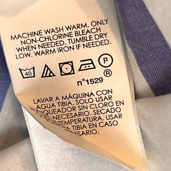 Ralph Lauren Mens XL White & Blue Striped Button Down Long Sleeve Dress Shirt - Picture 5 of 11